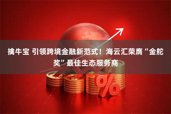 擒牛宝 引领跨境金融新范式！海云汇荣膺“金舵奖”最佳生态服务商