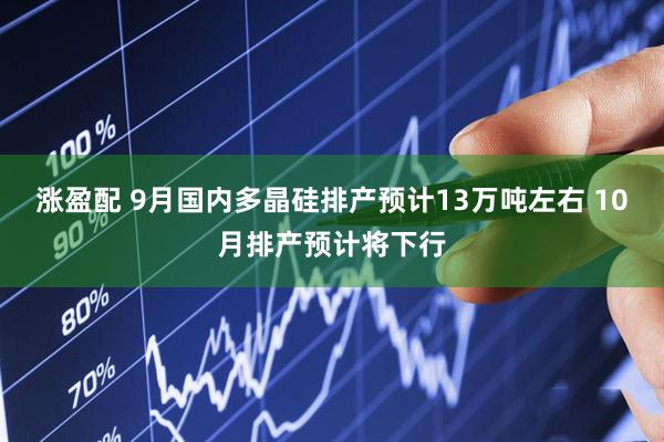 涨盈配 9月国内多晶硅排产预计13万吨左右 10月排产预计将下行